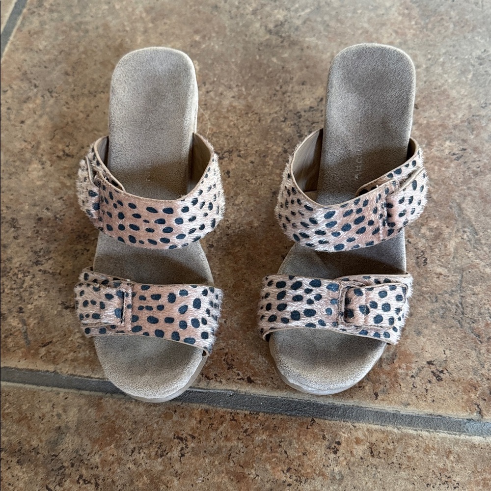 Leopard print wedge sandal
